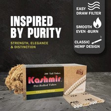 Kashmir Organic HMP Cigarette Tubes Tall 100 mm Size 2000 Ct RYO Filter Tubes picture