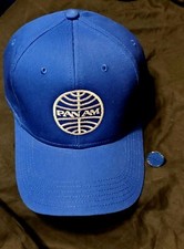 Pan Am Baseball Hat And Collector Pin Set Vintage Logo Pilot Airways Plane  picture