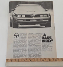1977 PONTIAC TRANS AM  - LIMITED EDITION - ORIGINAL 1977 ARTICLE picture