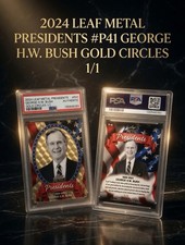 2024 Leaf Metal Presidents George H.W. Bush 1/1 SuperFractor PSA 🇺🇸 picture