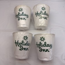 LOT of 4 ~ Vintage 80s HOLIDAY INN Hotel Motel Styrofoam Coffee Cups 3.5