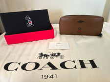 Coach Disney x Coach Mickey Mouse Large Brown Zip Around Wallet picture