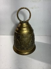 Vintage Heavy Brass Monastery Bell – Latin Inscription (8.5