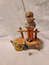 (D) VINTAGE Goebel M.J Hummel Figurine #566 - THE ANGLER / Der Angler picture
