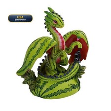 Pacific Giftware PT Watermelon Small Dragon Home Decorative Resin Figurine picture