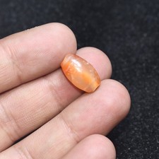 Rare Ancient Tibetan Banded Carnelian Stone Dzi Bead over 2500 Years Old picture