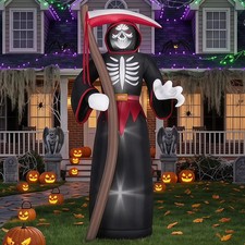 8FT Halloween Inflatables Outdoor, Giant Grim Reaper Blow up Yard Decor picture