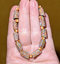 Older Production Antique Venetian Millefiori Italian Square Beads, African Trade picture
