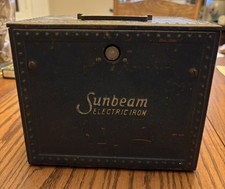 Vintage 1930-40’s Sunbeam Iron Metal Box Primitive Decor picture