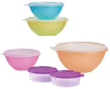 *Tupperware 12PC Wonderlier Vintage Series Bowl Set—Multicolor Bowls/Clear Lids picture