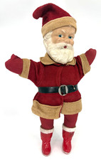AWESOME VTG 1930s Composition Rattle Head Santa Claus Doll picture