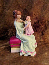 Vintage Scheibe-Alsbach German Porcelain Mother Holding Small Child Figurine picture