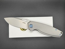 KUBEY TITYUS FRAME LOCK GRAY Ti 14C28N DROP POINT PLAIN EDGE BEAD BLAST FINISH picture