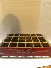 Coca-Cola Vintage 24 spot Wooden Bottle Carrier Crate w/ Dividers Red Brown Soda picture