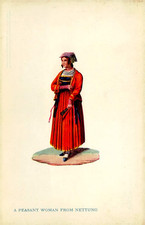 Italy Peasant Woman From Nettuno Postcard Grand Hotel de Russie picture