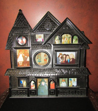 VINTAGE BLACK VICTORIAN HAUNTED HOUSE COLLAGE 14 PHOTO FRAME SYROCO/STYLE THICK picture