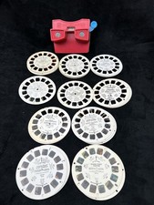 Vintage GAF View-Master Viewer 34 Reels NASA Apollo Sesame Muppets Lot picture