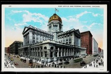 Chicago Ilinois - Post Office and Federal Building Vintage Postcard picture