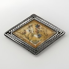 Vintage Sterling Silver 935 Brooch Hebrew Hallmarked on Back Hand painted picture