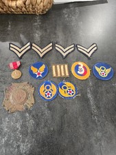 Vintage WWII USAAF Uniform Insignia Lot 8th AF Good Conduct VFW Topper picture