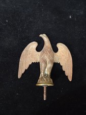 brass eagle flag pole topper finial vintage heavy metal brass gold antique picture