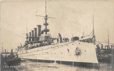 H60/ Ship RPPC Postcard U.S.S. Pennsylvania c1915 Battleship Navy 113 picture