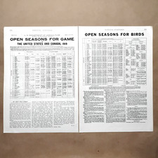 1919 Open Seasons for Game Hunting U.S. Dept of Ag. Vintage Print Article D2 picture