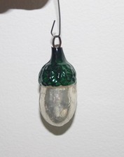 Vintage Glass Mini Feather Tree ACORN Embossed 1.5