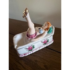 Vintage Naughty Nodder Pinup Bathing Beauty Ashtray Kitsch Ceramic No Fan picture