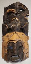 Beautifuly Carved Mayan Wood  Mask Real Wood Hand Carved Wall Hang Mask  picture