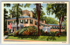 c1940s Augusta Maine Governor's Residence Postcard Linen picture