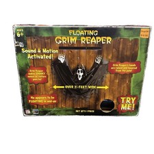 Vtg 2007 Gemmy Animated Floating Grim Reaper Ghost Scream Face Halloween. Tested picture