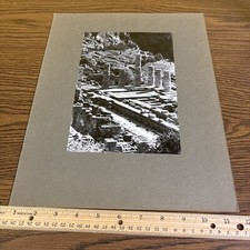Temple of Apollo Ruins Delphi Greece - Vintage Mounted Greek Architecture Photo picture