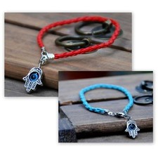 KABBALAH RED or BLUE STRING BRACELET Good Luck Evil Eye Hamsa Hand Protection picture