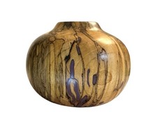 Vintage Wood Hand-turned Spalted Hackberry Bowl 5.25” Artisan Marked Zook 04’ picture