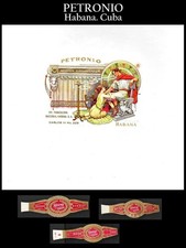 Vintage Set of Cigar Label and Cigar Bands of PETRONIO BRAND. Cuban Collectibles picture