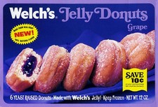 Sheet MAGNET Welch's Jelly Donuts Advertisement 1970s 6 x 4 in BRAND NEW picture