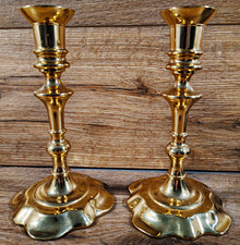 BALDWIN Historic Deerfield Collection Polished Brass Candlestick Holders Pair picture