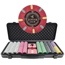 New 500 Jupiter Club 43mm Clay Poker Chips Set with Case picture