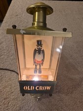 Vintage 1960s Old Crow Bourbon Whiskey Lighted Lantern Sign Bar Display WORKING picture