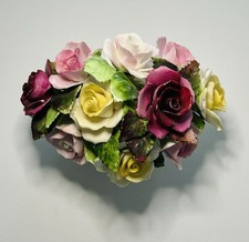 Vtg Royal Adderley Made In England Mixed Floral Bouquet Bowl - Bone China (Read) picture