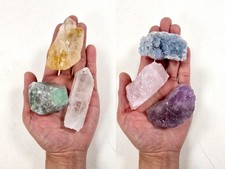 6 Piece Crystal Set Jumbo Gemstones Healing Gift Box Amethyst Celestite Citrine picture