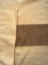 Vtg Witney Witnedown Blanket Gold Brown Stripe 60X84