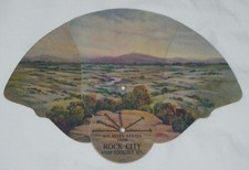 AWESOME RARE ANTIQUE ROCK CITY GARDENS ATOP LOOKOUT MOUNTAIN SOUVENIR FAN+BONUS picture