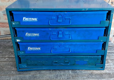 Large Compartmented-Box STEEL Cabinet - 4 Drawer Parts Cases 18x12x3 Latch -USA picture