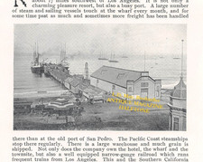 rare 1895 halftone print PORT of REDONDO CA Wharf & Warehouse California picture