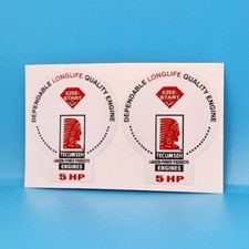 DECALs for TECUMSEH ENGINE 5 HP (Pair) , Vinyl STICKER, 
