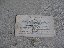 1947 Expectant Fathers Club Card picture