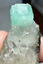 43CT, Beryl Var High Quality Natural Emerald Crystal On Matrix From Chitral,PAK picture