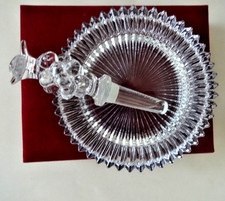 Vintage Cut Crystal Art Deco Mortar and Pestle Set with Case picture